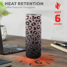 Load image into Gallery viewer, Purple  Black Animal 20oz Tall Skinny Tumbler with Lid and Straw