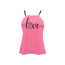 Load image into Gallery viewer, coffee love Loose Fit Halter Neck Top (Model T68)