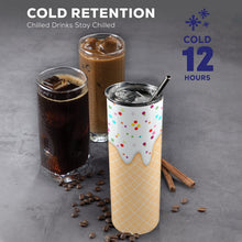 Load image into Gallery viewer, Vanilla Ice Cream 20oz Tall Skinny Tumbler with Lid and Straw