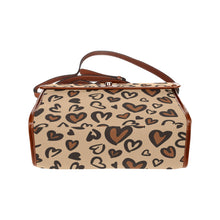 Load image into Gallery viewer, Heart Leopard Waterproof Canvas Bag-Brown (All Over Print) (Model 1641)