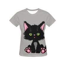 Load image into Gallery viewer, Cat All Over Print T-Shirt for Women (USA Size) (Model T40)