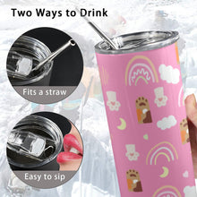 Load image into Gallery viewer, Cat Paw Hand 20oz Tall Skinny Tumbler with Lid and Straw