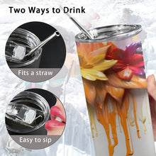 Load image into Gallery viewer, Dripping Flowers 20oz Tall Skinny Tumbler with Lid and Straw