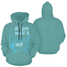 Load image into Gallery viewer, Love and Cats All Over Print Hoodie for Unisex  (USA Size) (Model H13)