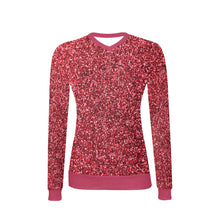 Load image into Gallery viewer, Red Sparkle Women's All Over Print V-Neck Sweater (Model H48)