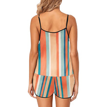 Load image into Gallery viewer, Stripes Women's Spaghetti Strap Short Pajama Set