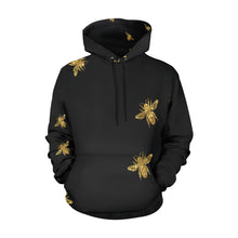 Load image into Gallery viewer, Gold Bees All Over Print Hoodie for Unisex (USA Size) (Model H13)