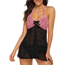 Load image into Gallery viewer, pink-glitter Women's Swim Dress (Model S12)