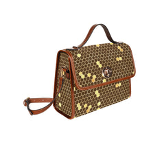 Load image into Gallery viewer, Oh Honey Waterproof Canvas Bag-Brown (All Over Print) (Model 1641)