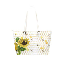 Load image into Gallery viewer, Sunflower Bee Leather Tote Bag/Large (Model 1651)