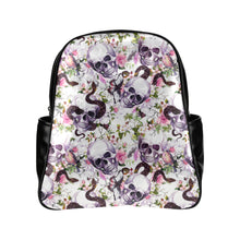 Load image into Gallery viewer, Pink Skull Multi-Pockets Backpack (Model 1636)