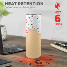 Load image into Gallery viewer, Vanilla Ice Cream 20oz Tall Skinny Tumbler with Lid and Straw