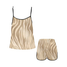 Load image into Gallery viewer, Zebra Light Women's Spaghetti Strap Short Pajama Set