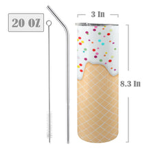 Load image into Gallery viewer, Vanilla Ice Cream 20oz Tall Skinny Tumbler with Lid and Straw