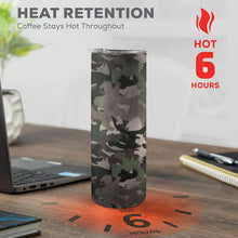 Load image into Gallery viewer, Camo 20oz Tall Skinny Tumbler with Lid and Straw
