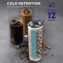 Load image into Gallery viewer, Rose gold teal 20oz Tall Skinny Tumbler with Lid and Straw
