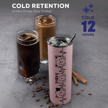 Load image into Gallery viewer, Cat heartbeat 20oz Tall Skinny Tumbler with Lid and Straw