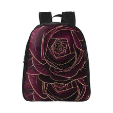 Load image into Gallery viewer, Dark Roses School Backpack (Model 1601)(Small)