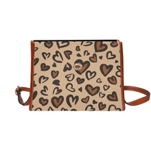 Load image into Gallery viewer, Heart Leopard Waterproof Canvas Bag-Brown (All Over Print) (Model 1641)
