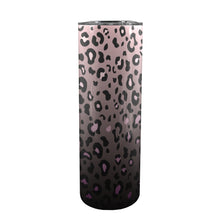 Load image into Gallery viewer, Purple  Black Animal 20oz Tall Skinny Tumbler with Lid and Straw