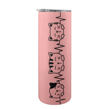 Load image into Gallery viewer, Cat heartbeat 20oz Tall Skinny Tumbler with Lid and Straw