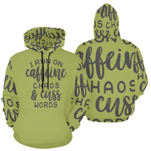 Load image into Gallery viewer, Caffeine and Chaos All Over Print Hoodie for Unisex (USA Size) (Model H13)