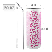 Load image into Gallery viewer, Pink leopard 20oz Tall Skinny Tumbler with Lid and Straw