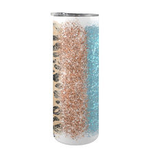 Load image into Gallery viewer, Rose gold teal 20oz Tall Skinny Tumbler with Lid and Straw