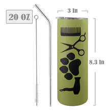 Load image into Gallery viewer, Dog groomer love 20oz Tall Skinny Tumbler with Lid and Straw