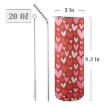 Load image into Gallery viewer, Heart 20oz Tall Skinny Tumbler with Lid and Straw