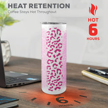 Load image into Gallery viewer, Pink leopard 20oz Tall Skinny Tumbler with Lid and Straw