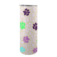 Load image into Gallery viewer, Paw Print 20oz Tall Skinny Tumbler with Lid and Straw