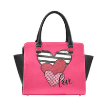 Load image into Gallery viewer, LOVEStripedHeart Rivet Shoulder Handbag (Model 1645)