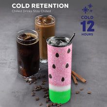 Load image into Gallery viewer, Watermelon 20oz Tall Skinny Tumbler with Lid and Straw