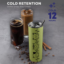 Load image into Gallery viewer, Cat heartbeat 20oz Tall Skinny Tumbler with Lid and Straw