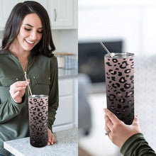 Load image into Gallery viewer, Purple  Black Animal 20oz Tall Skinny Tumbler with Lid and Straw