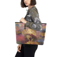 Load image into Gallery viewer, Watercolor Splash Chic Leather Tote Bag (Model 1709)