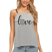 Load image into Gallery viewer, coffee love Loose Fit Halter Neck Top (Model T68)