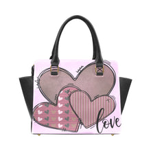 Load image into Gallery viewer, LOVEPurpHeart Rivet Shoulder Handbag (Model 1645)