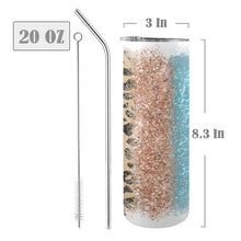 Load image into Gallery viewer, Rose gold teal 20oz Tall Skinny Tumbler with Lid and Straw