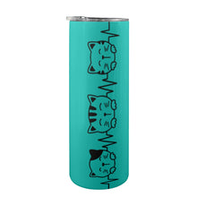 Load image into Gallery viewer, Cat heartbeat 20oz Tall Skinny Tumbler with Lid and Straw