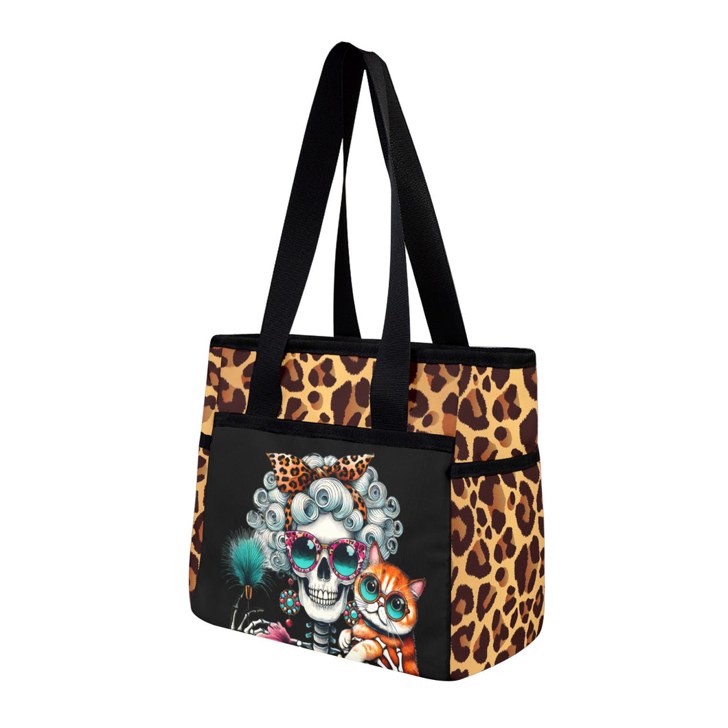 Skel Kitty Large Capacity Tote Bag-Small (Model 1738)