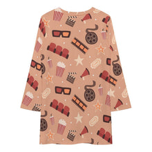 Load image into Gallery viewer, Cinema Long Sleeve Patchwork T-shirt Dress Dress
