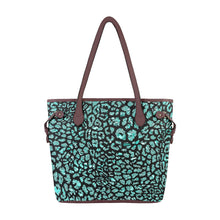 Load image into Gallery viewer, Wild Safari Turquoise Clover Canvas Tote Bag (Model 1661)
