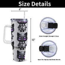 Load image into Gallery viewer, Gothic Cat 40oz Tumbler with White Handle
