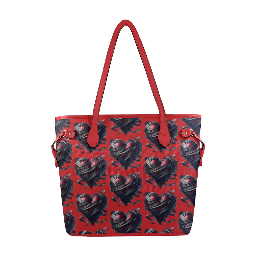 Dark Hearts Clover Canvas Tote Bag (Model 1661)