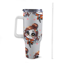 Load image into Gallery viewer, Cute 40oz Tumbler with White Handle
