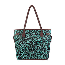 Load image into Gallery viewer, Wild Safari Turquoise Clover Canvas Tote Bag (Model 1661)
