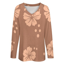 Load image into Gallery viewer, Peachy Floral Long Sleeve Loose Tee (TLREV2) Long sleeve loose tee
