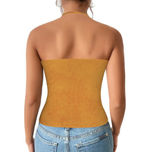 Load image into Gallery viewer, Golden  Women&#39;s V-Neck Halter Top (Model T83)
